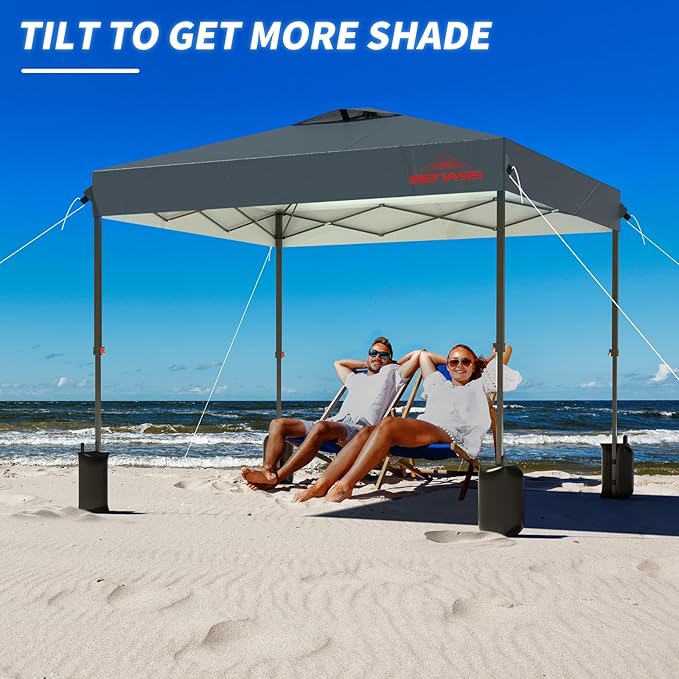 12x12 Pop Up Canopy, Easy Up Canopy Tent, Heavy Duty Tents for Parties, One Person Set Up Event Tent, Grey