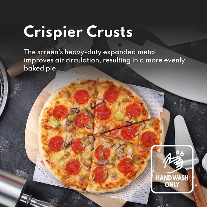 New Star Foodservice 50660 Restaurant-Grade Aluminum Pizza Baking Screen, Seamless, 10-Inch