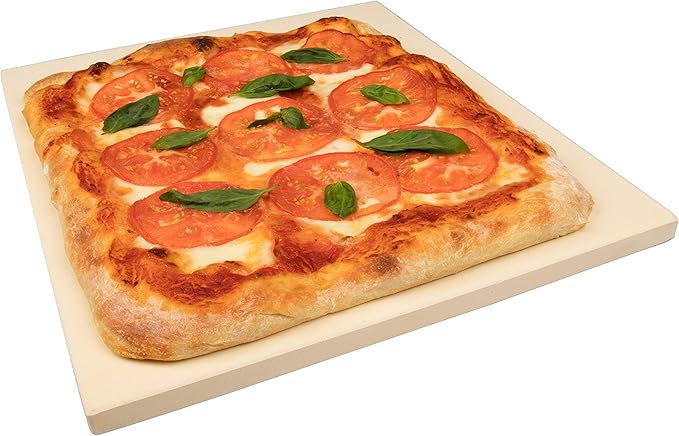 CucinaPro Pizza Stone for Oven, Grill or BBQ- Extra Thick 5/8" Cordierite Rectangular Baking Stone for Better Cooking- 16" x 14" Pan- Holds High Temp For Crispy Crust- Kitchen Tool Essential Must Have
