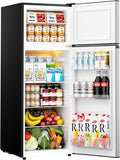 EUHOMY 7.4 Cu.Ft. Refrigerator with Freezer, 2 Door Fridge, Large Capacity,Adjustable Thermostat, Refrigerator for Kitchen/Dorm/Apartment/Garage - Food Storage or Cooling drinks, Silver