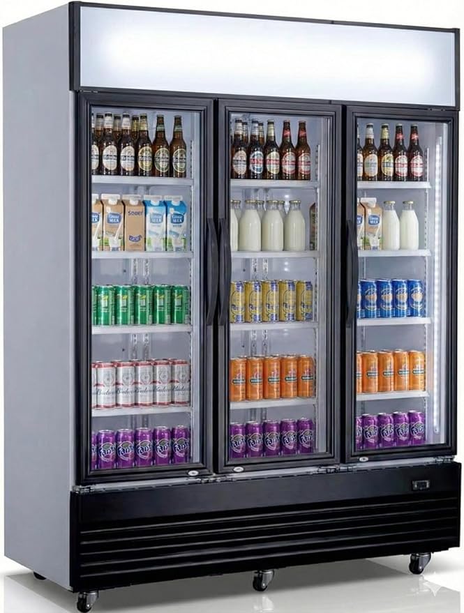 Commercial Refrigerator Glass 3-door Swing NSF Merchandiser Beverage Display Cooler Beverage Drink Cooler, ETL,NSF certified, Upright, Capacity 1305 Liter, 64" Width 110V GDC-42
