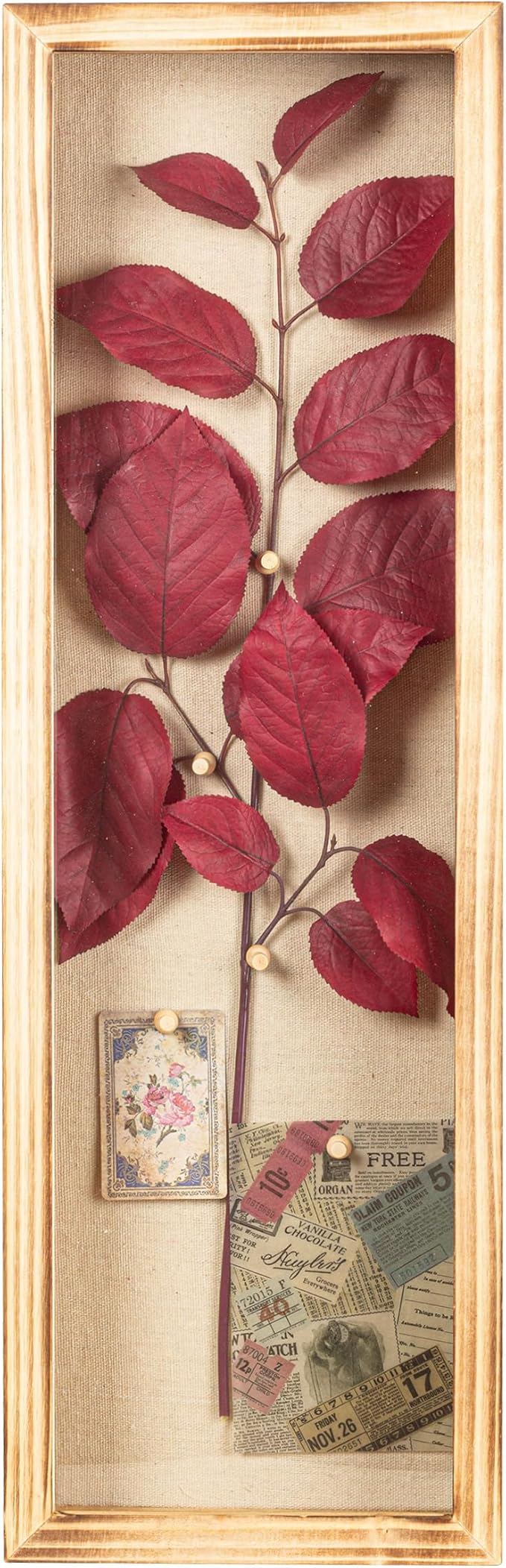 Freezing point Shadow Box Frame 8x25 Flower Shadow Box Pin Display Case Cabinet Picture Frame with Linen Back Memorabilia Awards Medals Badge Bouquet Wedding Memory Box for Keepsakes Long