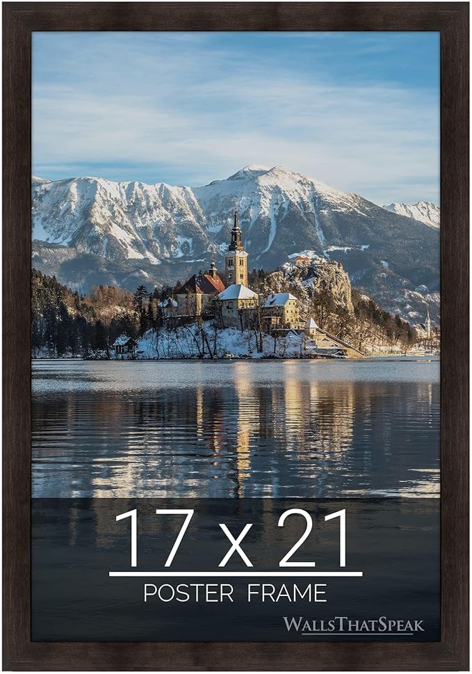 wallsthatspeak 17x21 Espresso Brown Picture Frame for Puzzles Posters Photos or Artwork