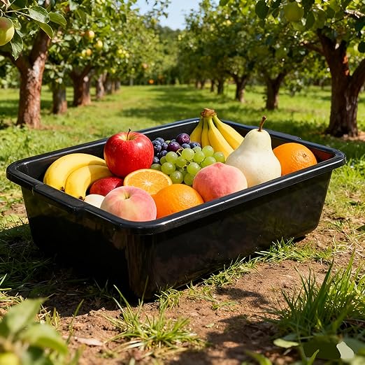 4-Pack Commercial Bus Tubs Box/Tote Box, Large Plastic Basin Tub (32 Liter)