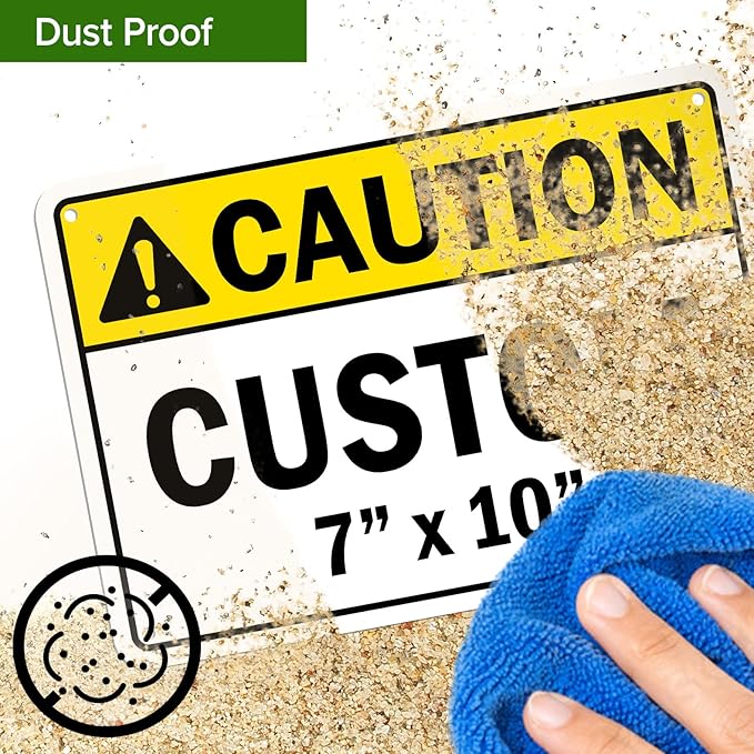 Custom Caution Sign, Ansi Sign, Osha Compliant, 7x10 Inches, Rust Free .040 Aluminum, Fade Resistant, Made in USA by My Sign Center