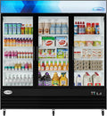 KoolMore - MDR-3GD Koolmore 78 1/4" Commercial Glass 3 Door Display Refrigerator Merchandiser - Upright Beverage Cooler with LED Lighting - 53 Cu. Ft. Black