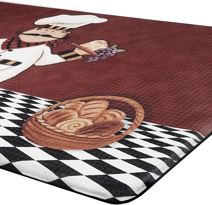 Anti-Fatigue Floor Comfort Mat - 18 x 30 Inch (Cucina) - Waterproof Non-Slip Rug - Easy to Clean Cushioned Mat for Kitchen, Bathroom, Standing Desk & Office - Achim Home Decor