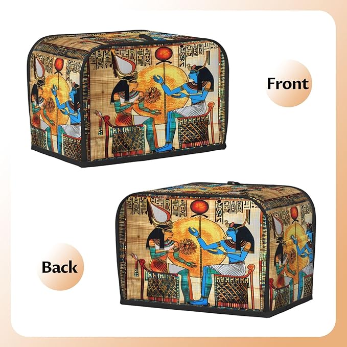 Toaster Cover 2 Slice Egyptian Egypt Papyrus Women Waterproof Appliance Cover with Hang Loop Bread Baker Toaster Cover for Kitchen