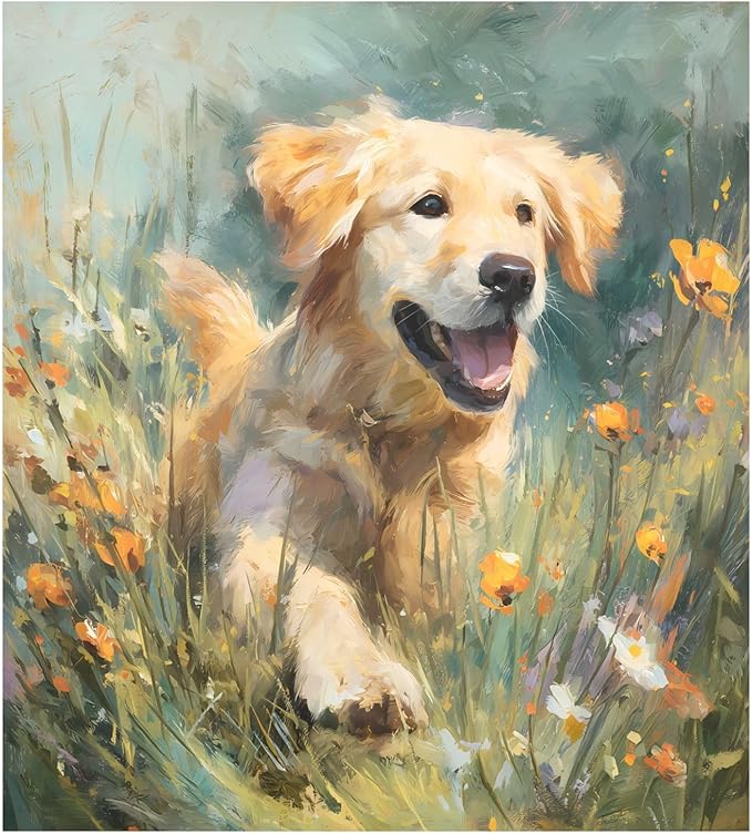Golden Retriever Dishwasher Magnet Cover Magnet Sticker for Kitchen 23x26in Dish Washer Magnet Cover Refrigerator Magnets Panel Decal Pad