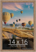 wallsthatspeak 14x16 Brown Barnwood Picture Frame for Puzzles Posters Photos or Artwork