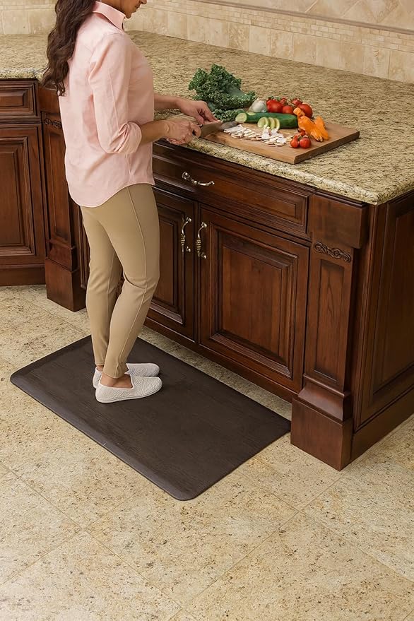 Rhino Mats, Softwoods Anti Fatigue Floor Mat, Commercial Grade Kitchen Mat, Standing Desk Mat, Office, Garage or Anywhere, Standing Comfort. (Black Walnut, 3' x 10' x 7/8")