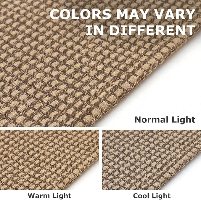 IOHOUZE Washable Exrea Long Hallway Runner Rug 2.6x18 Rubber Backed Kitchen Runner Entryway Runner Indoor, Woven Rugs Floor Carpet for Kitchen Hall Entryway Stair, Orange/Tan/Brown