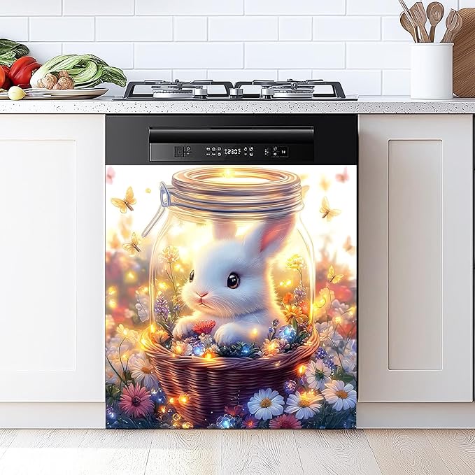Dishwasher Magnet Sticker Cover Panel Decal Refrigerator Magnetic Sticker Decorative for Kitchen Decoration,Fridge Door Cover, Appliances Stickers 23"x26"