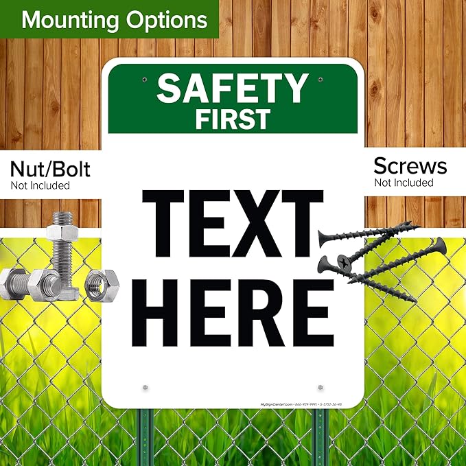 Custom Safety First Sign, OSHA Sign, 36x48 Inches, Rust Free DiBound, Fade Resistant, Made in USA by My Sign Center