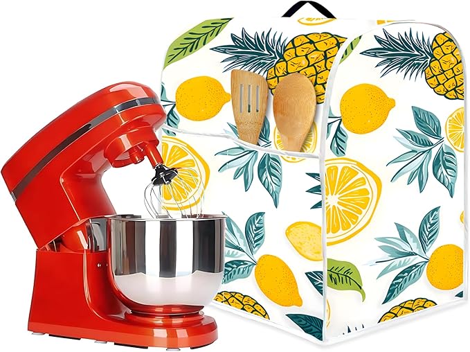 Mixer Dust Cover for 6-8 Qt Stand Mixer, Cloth Cover with 2 Storage Pockets for Stand Mixer Protective Covers Large for 6-8 Quart Mixer