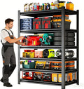 78"Hx40"W Metal Garage Shelving Unit,Metal Storage Shelves 6 Tier Adjustable Shelving Unit Garage Shelves for Kitchen Warehouse Pantry Basement,Rust-Resistant,78"H x 40"W x 17.8"D,Black