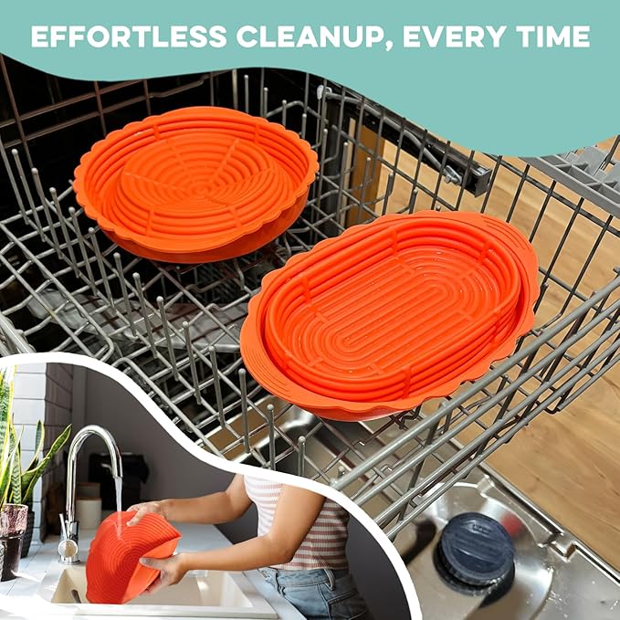 Cultures for Health Silicone Banneton Bread Proofing Basket | Complete Non-Stick Set of Two | 9-Inch Round & 10-Inch Oval Sourdough Proofing Basket | Ideal for Sourdough and Bread Baking Easy to Clean