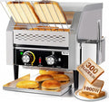 PYY Commercial Conveyor Toaster - 300 Slices/Hour Restaurant Conveyor Toaster for Bun Bagel Bread, Heavy Duty Stainless Steel 1900W, 110V