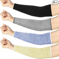 Neer 4 Pair Protective Arm Sleeves for Thin Skin Anti-Cut Burn Resistant Cover Forearm Sleeve for Cooking Construction(Black, Blue, Gray, Yellow, 11.8 Inch)