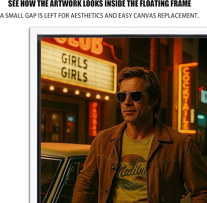 ART Canvas Floater Frame Fits 1”–1.25”Deep Gallery-Wrapped Canvas, Wood-Look Floater Frames for Finished Stretched Canvas Prints, Wall Oil Paintings Artwork for Home Bedroom (White, 16" x 30")