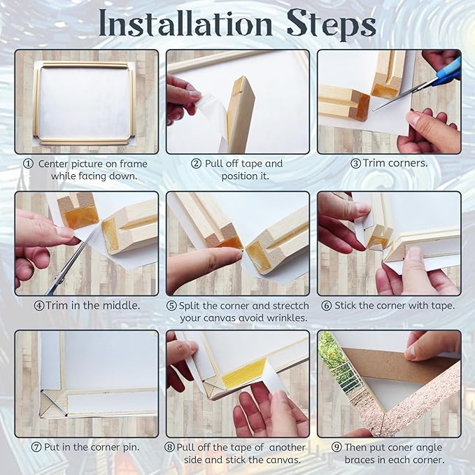 Canvas Stretcher Bars 12x32 Inch Frame Kit, Available in 25+ size Wood Stretcher Bars for Home and Office, Gallery Wrap Wall Arts Supply for Oil Painting, Poster, Picture & Paint by Numbers