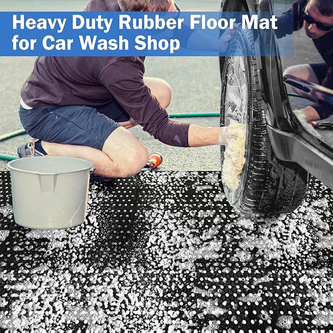 tonchean 82'' x 35'' Commercial Floor Mat, Heavy Duty Kitchen Eubber Mats for Floor, Anti-Fatigue Drainage Mats for Restaurant, Bar, Hotel, Industrial Wet Areas