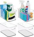 STORi Bliss 10" x 6" Open Clear Pantry Organizer Bin, Set of 4, Plastic Containers with Handle for Kitchen, Fridge, Cabinet, Closet, Bathroom, Undersink Storage Made in USA