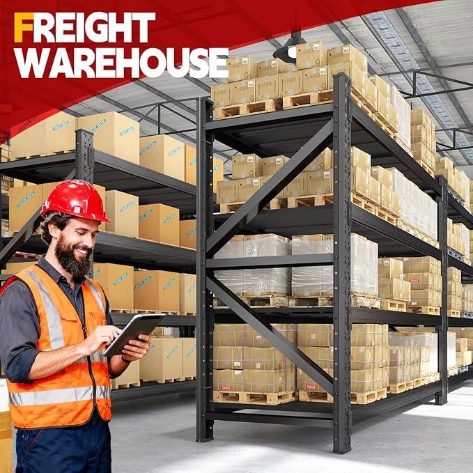 7000LBS Storage Shelves Heavy Duty, Metal Storage Shelves 4 Tier Units Adjustable Utility Rack Shelf, Heavy Duty Garage Racks Shelving for Basement, Industrial, Garage Shelving 48" W x 24" D x 70" H