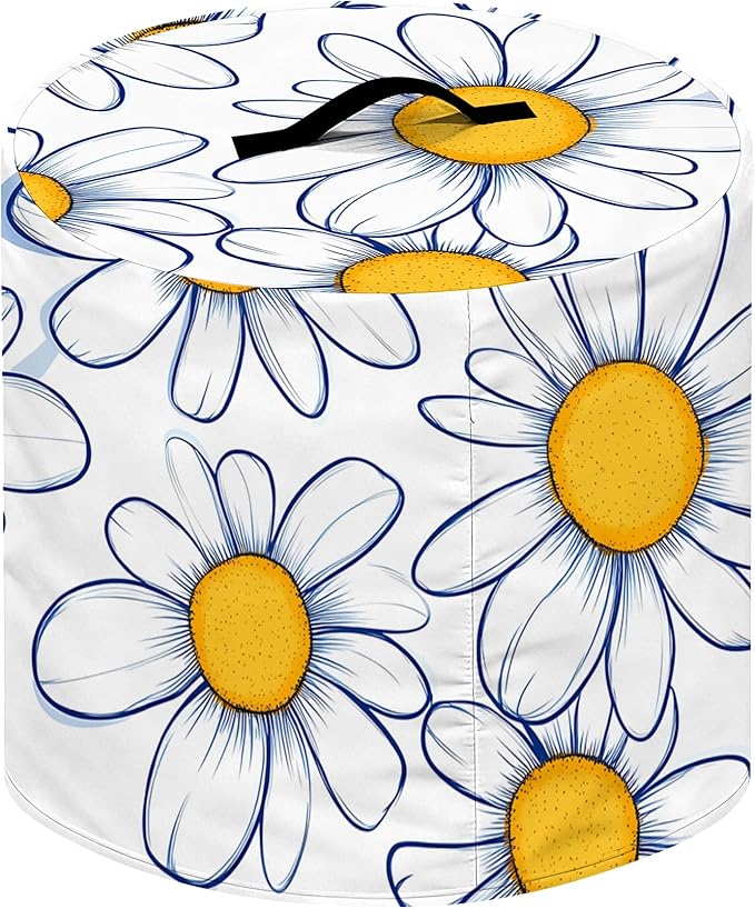 Kitchen Appliance Accessories Dust Cover for 3-6-8 Quart Instant Pot, Pressure Cooker, Air Fryer & Crock Pot,Decorative Appliance Cloth Cover with Top Handle & Storage Pockets (Daisy, 6 Quart)