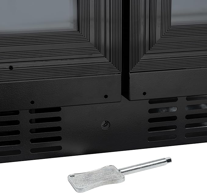 KoolMore Reserve 24 in. French Door Dual Zone Panel Ready Under-Counter Cooler with Black Shelves and 20 Bottle Capacity in the Right Zone and 2.1 Cu. Ft. on the Left in Black (KM-CWB24-BPR)