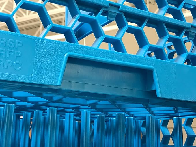 CFS RG25-514 OptiClean 25 Compartment Glass Rack with 5 Extenders, 11.9", Blue, Polypropylene, Blue