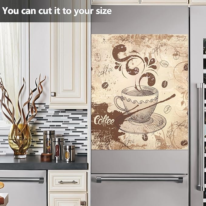 Coffee Cup Retro Dishwasher Magnet Cover Sticker Magnetic Refrigerator Panel Front Door Fridge Microwave Decal Decorative