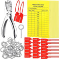 Chunful Fire Extinguisher Inspection Tags Set Including 2025-2028 Maintenance Plastic Tamper Seals Fire Extinguisher Pull Pins Numbered Security Tags with Handheld Hole Puncher(76 Pieces)
