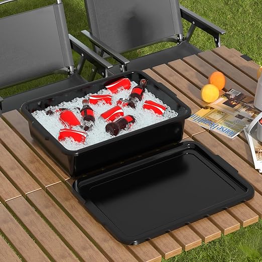 13 L Plastic Bus Tubs with Lids, Food Service Bus Tub Box, Black, 12 Packs