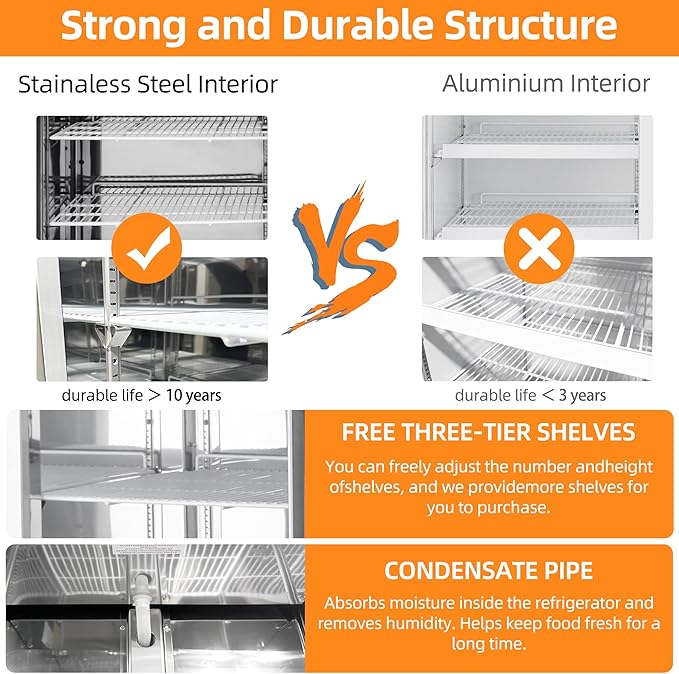 27" W Commercial Refrigerator Single Door 23 Cu.ft Commercial Fridge Fan cooling Stainless Steel Reach-in Refrigerator with Digital Thermostat for Restaurant, Bar, Commercial Use, etc