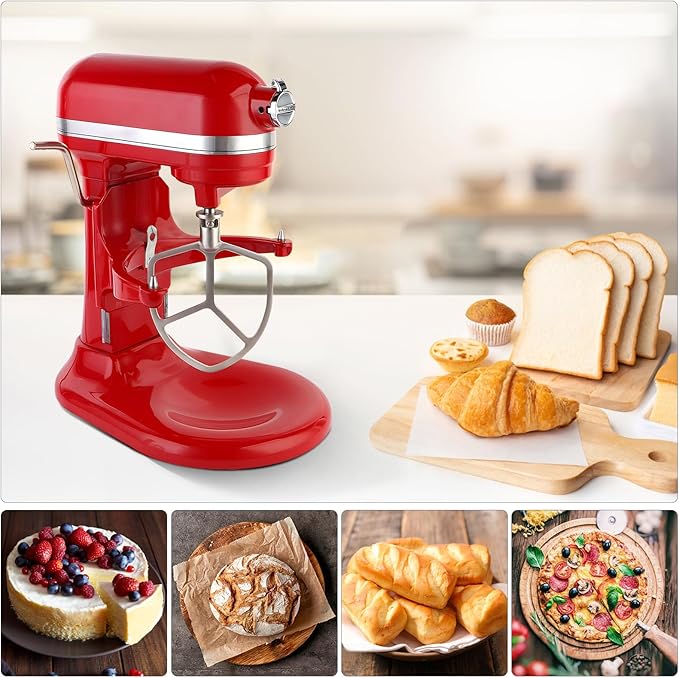 Stainless Steel Paddle Attachment Rust-Resistant Compatible with KitchenAid 5Plus -6QT Mixer, Bowl Lift Stand Mixer Attachment for Quick Kneading of Bread, Pasta, Cookies, Pizza, Etc. Dishwasher Safe