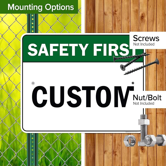 Custom Safety First Sign, Ansi Sign, Osha Compliant, 24x30 Inches, Rust Free .063 Aluminum, Fade Resistant, Made in USA by My Sign Center
