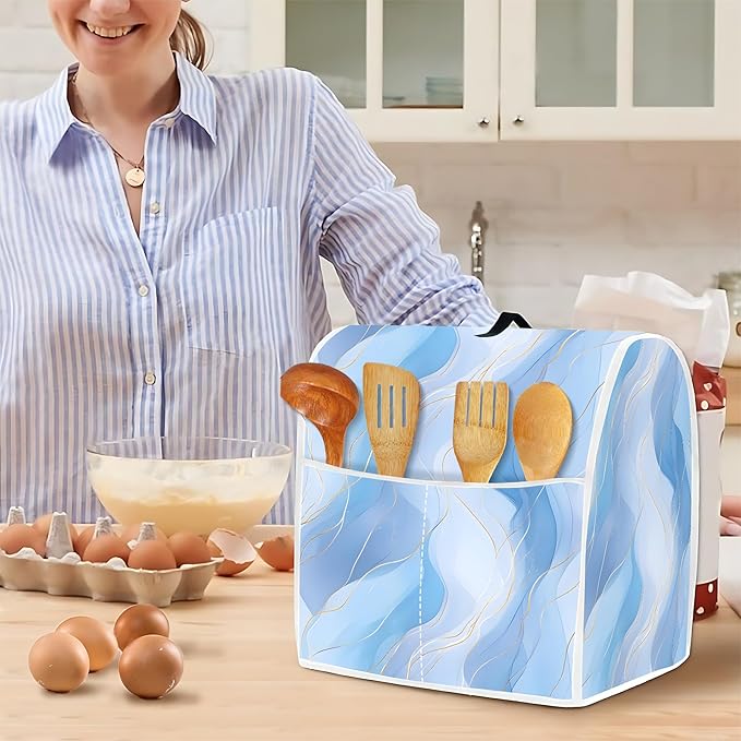 Mixer Dust Cover for 6-8 Qt Stand Mixer, Cloth Cover with 2 Storage Pockets for Stand Mixer Protective Covers Large for 6-8 Quart Mixer