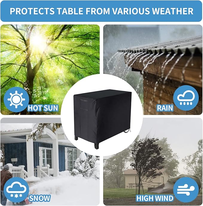 PAMASE Outdoor Dining Grill Cart Cover - 41"L*24"W*32"H, Compatible with Royal Gourmet Worktable PC3401B PC3401S Food Prep Table, Heavy Duty Waterproof BBQ Serving Worktable Metal Movable Station