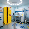 28" D × 24" W × 73" H Flammable Storage Cabinet, Galvanized Steel Safety Cabinet, Flammable Liquid Storage Fireproof Cabinets for Commercial, Industrial Use Yellow