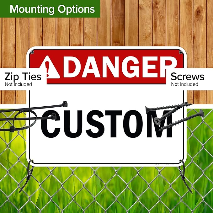 Custom Danger Sign, Ansi Sign, Osha Compliant, 18x24 Inches, 55 mil thick HDPE (high density polyethylene), Made in USA by My Sign Center