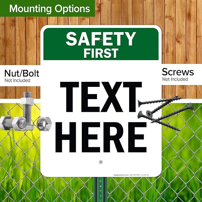 Custom Safety First Sign, OSHA Sign, 24x30 Inches, Rust Free .063 Aluminum, Fade Resistant, Made in USA by My Sign Center