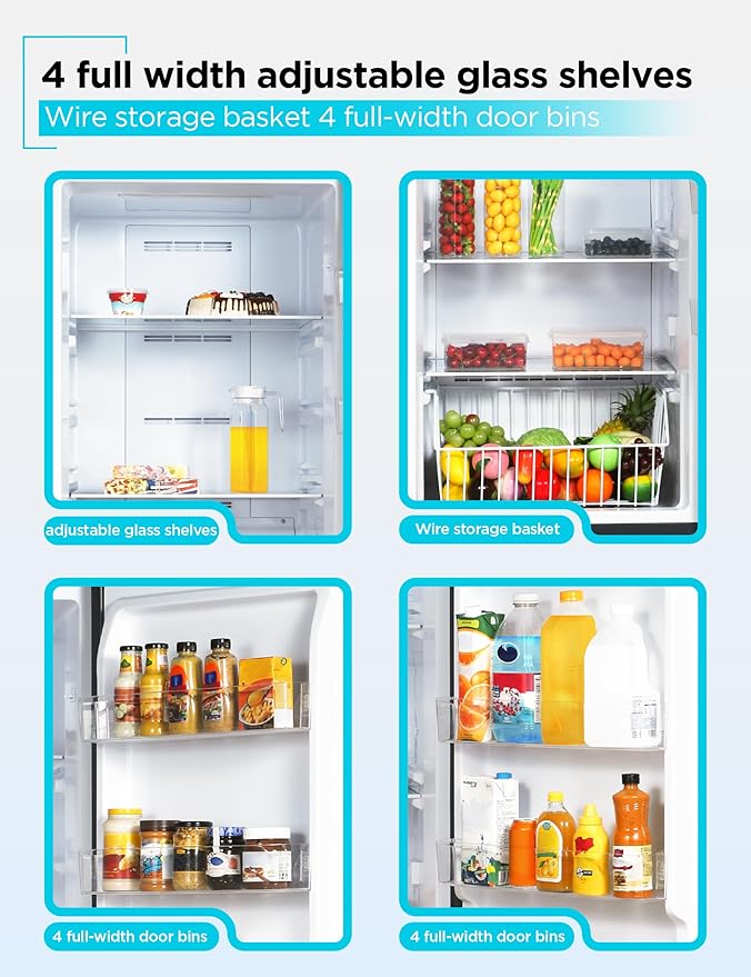BLACK+DECKER 17 Cu. Ft. Convertible Freezer Refrigerator, Upright Freezer with Glass Shelves, ENERGY STAR rated, Frost Free, BUC1700XS, Stainless Look
