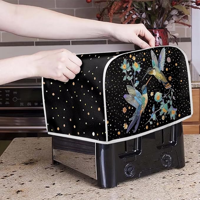 Hummingbirds Print 2 Slice Toaster Cover Waterproof Toaster Dust Cover Fingerprint Protection for Kitchen Small Appliance