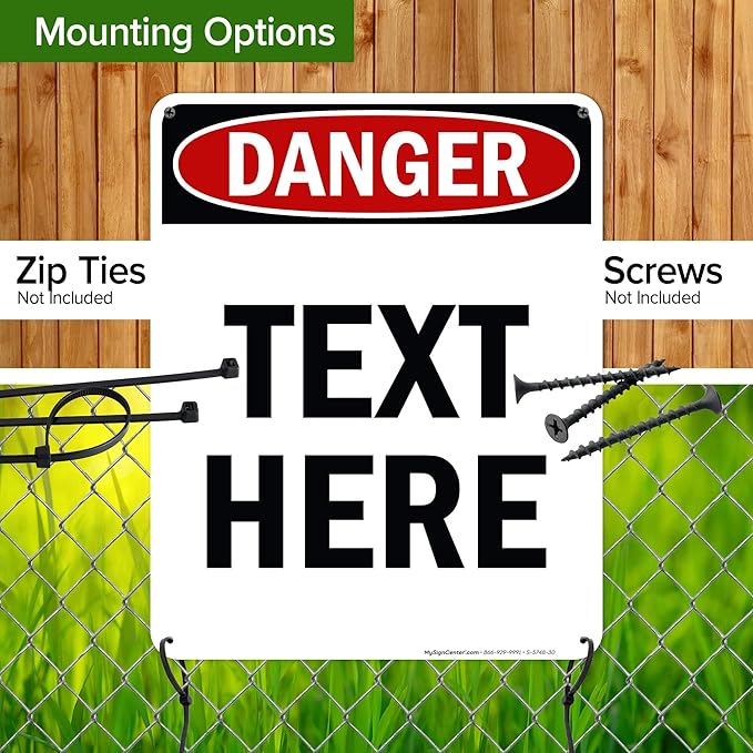 Custom Danger Sign, OSHA Sign, 24x30 Inches, 55 mil thick HDPE (high density polyethylene), Made in USA by My Sign Center