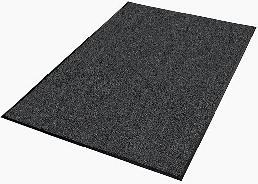Guardian Floor Protection 94041930 Platinum Series Indoor Wiper Floor Mat, Rubber with Nylon Carpet, 4' Length, 19' Width, Grey