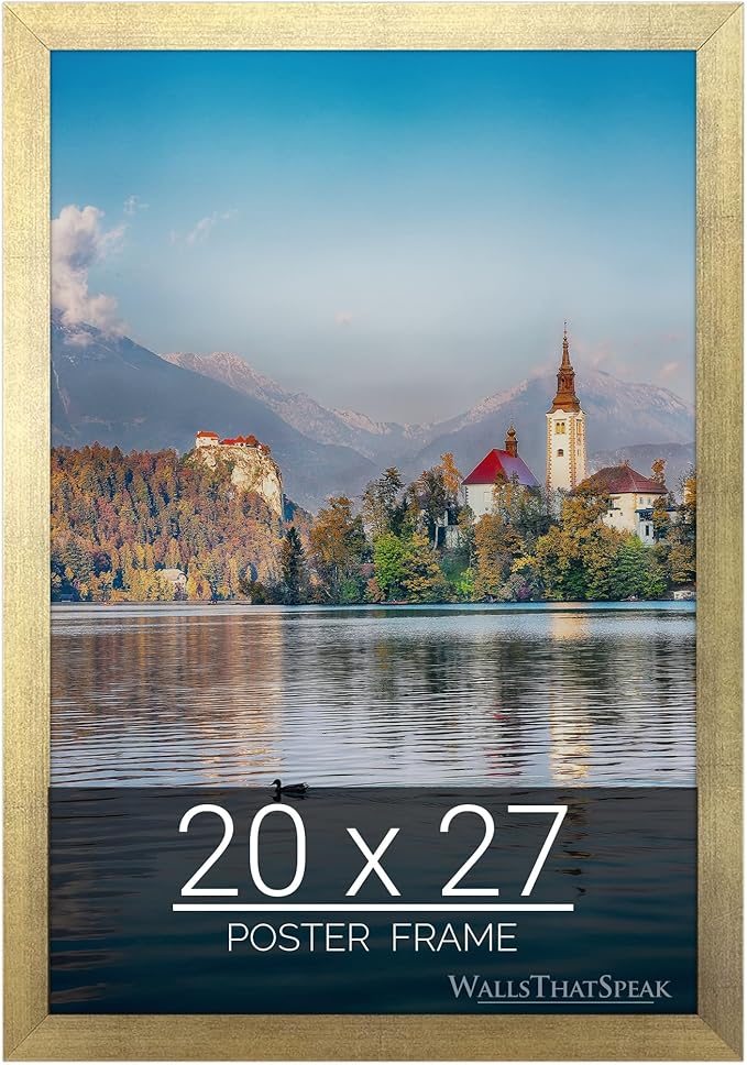 wallsthatspeak 20x27 Gold Picture Frame for Puzzles Posters Photos or Artwork