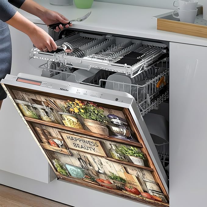 Dishwasher Magnet Sticker Cover Panel Decal Refrigerator Magnetic Sticker Decorative for Kitchen Decoration,Fridge Door Cover, Appliances Stickers 23"x26"