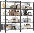 Homdox Heavy Duty Metal Shelves for Storage, 5 Tier Storage Racks and Shelving, Adjustable Wire Shelving Unit, Garage Rack Pantry Shelves Kitchen Shelving, 18"x72"x72", Black