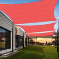 Amagenix Sun Shade Sail 7'X13' Curved Edge Outdoor Shade Canopy Scarlet Breathable 95% UV Block Shade Cloth for Patio Garden Backyard (We Make Custom Size)